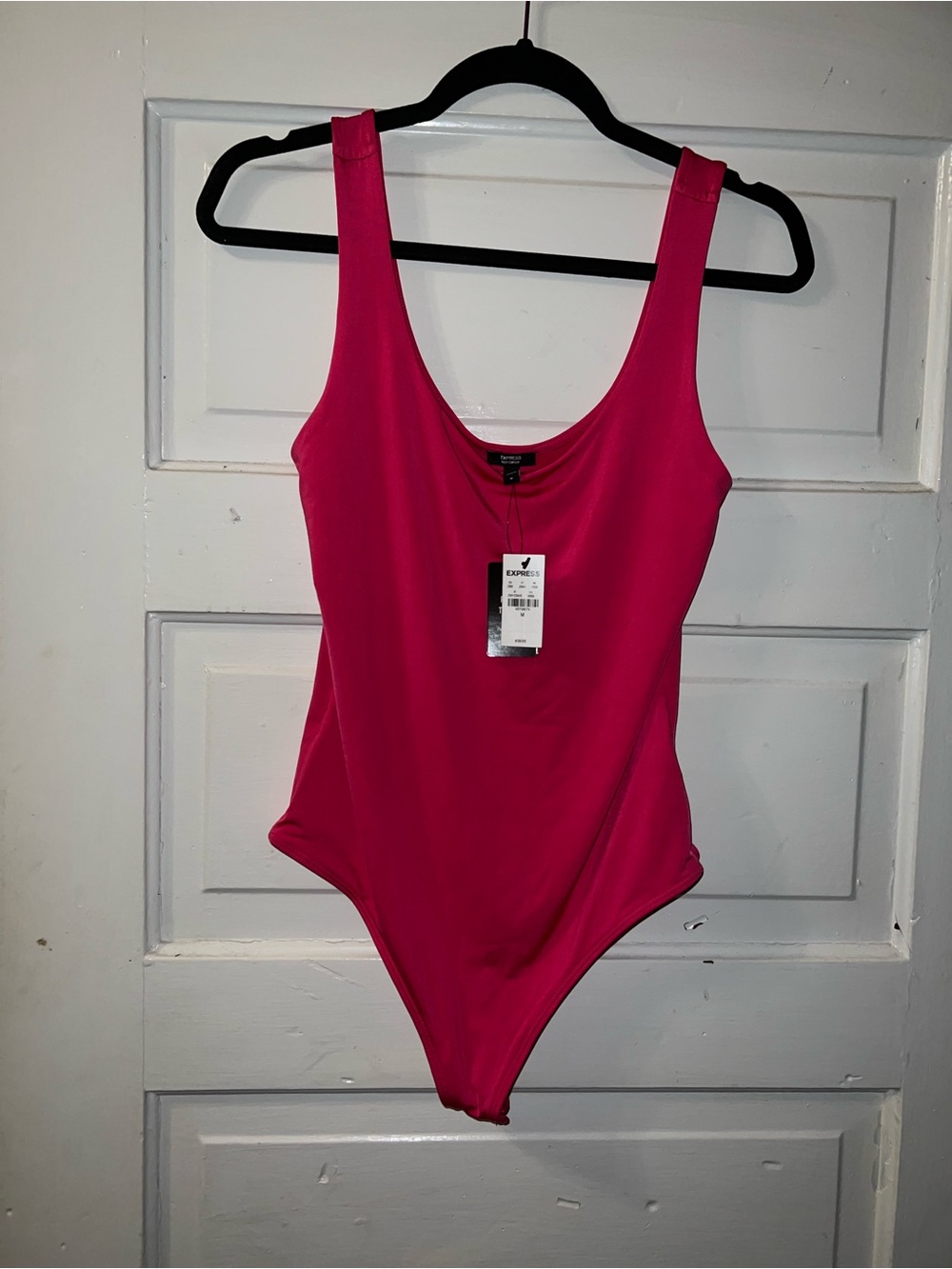 Express Hot Pink Scoop-Neck Bodysuit